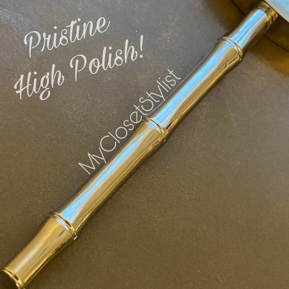 GUCCI Mirror Silver Vanity Top RARE! Nwt Bamboo handle NEW IN BOX 2 side Magnify - Picture 4 of 7